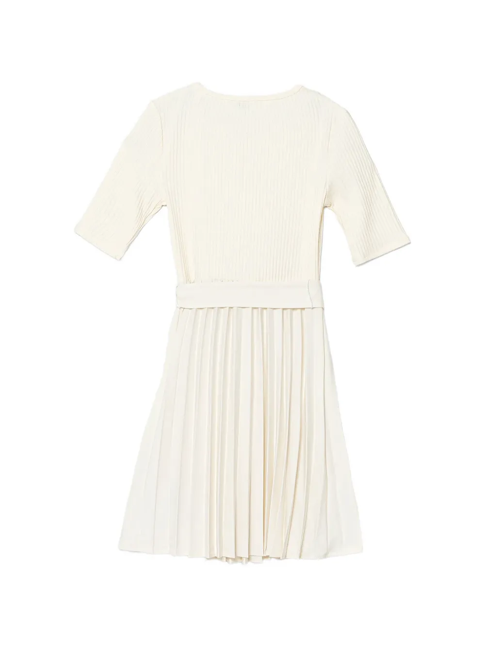 guess kids ribbed-knit pleated dress Beige