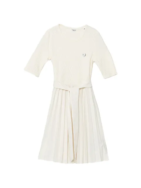 guess kids ribbed-knit pleated dress