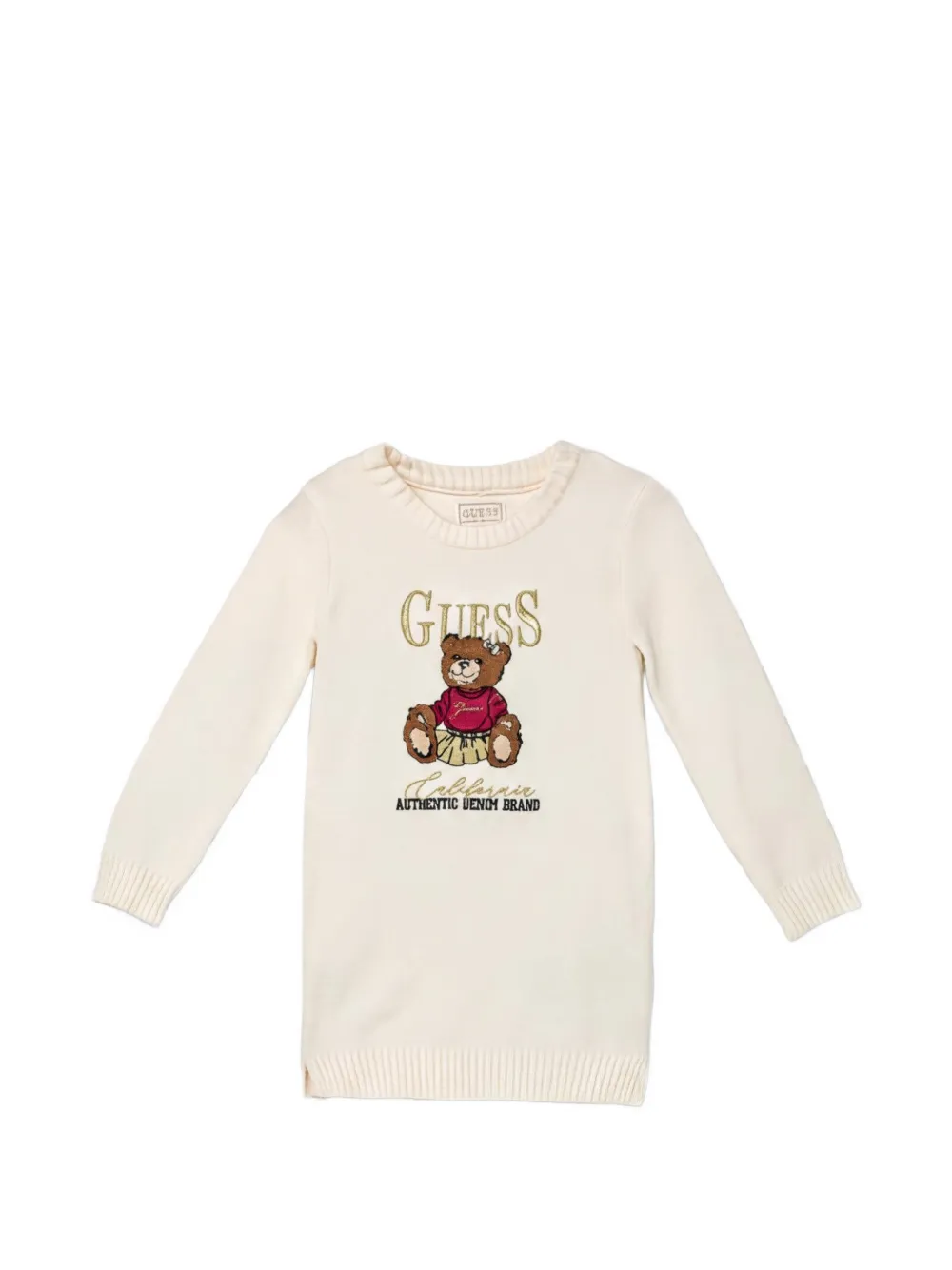guess kids logo-embroidered dress - Toni neutri