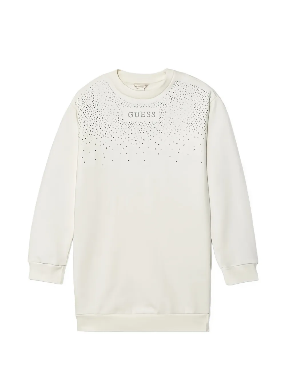 guess kids rhinestone-embellished long-sleeved mini dress - Toni neutri