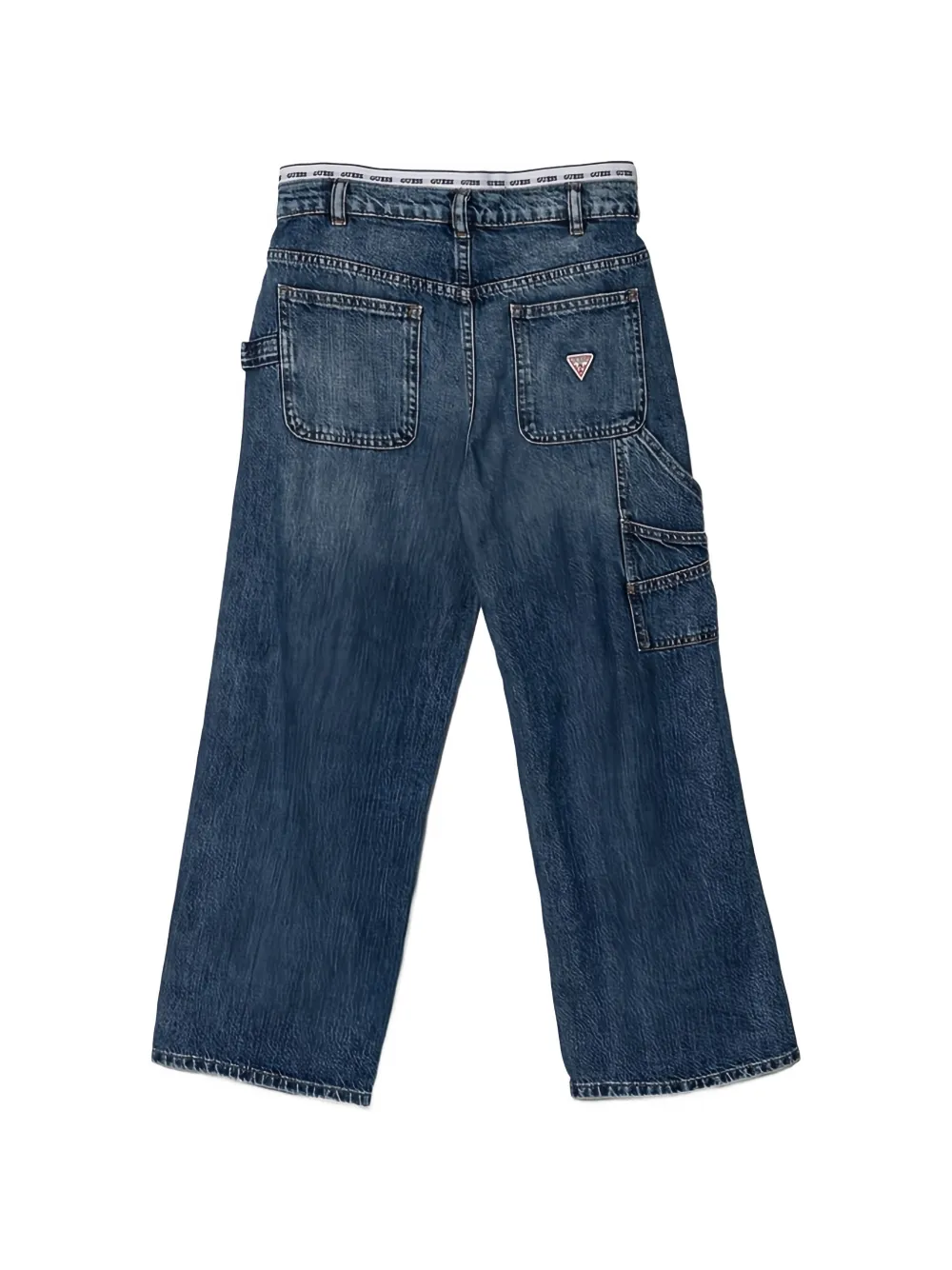 guess kids Jeans met logoband Blauw