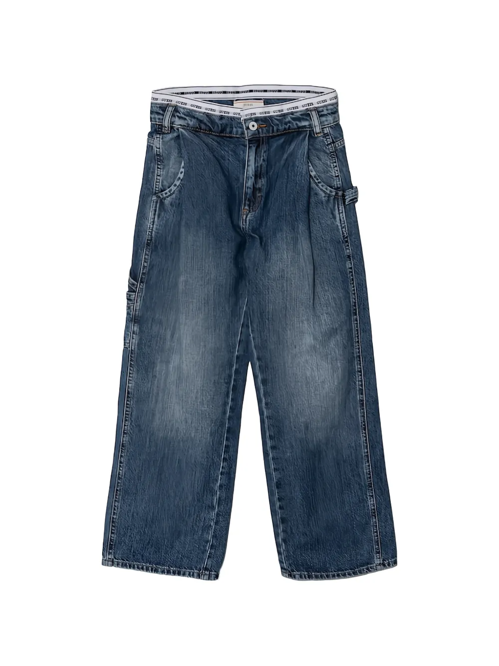 guess kids logo-band jeans - Blu