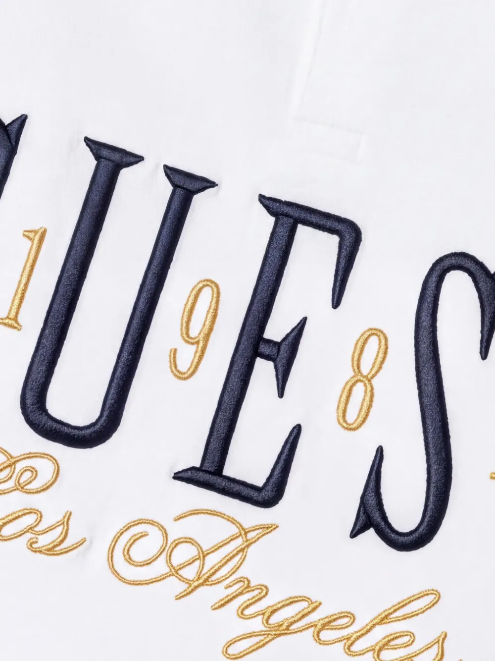 guess kids Gestreepte polotop en shorts set met geborduurd logo Wit