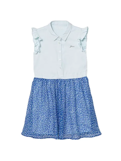 guess kids Fit-and-Flare printed cotton dress