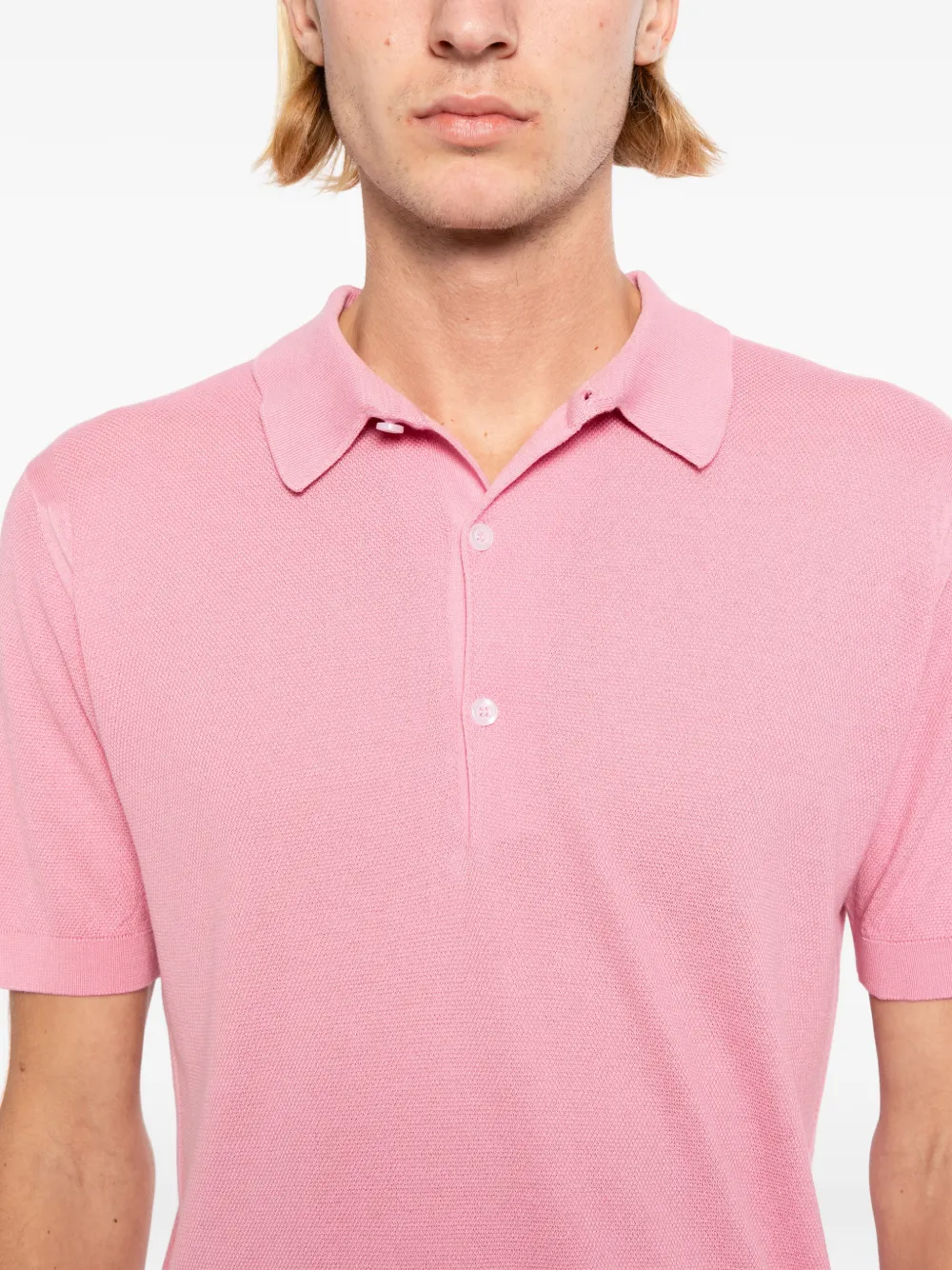 John Smedley Roth poloshirt Roze