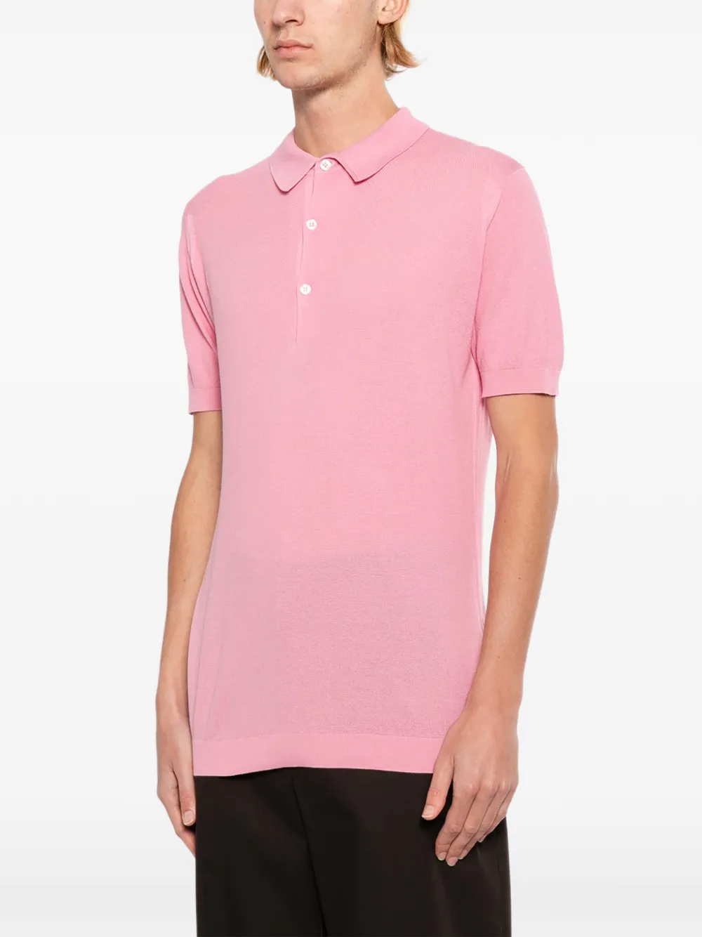 John Smedley Roth poloshirt Roze