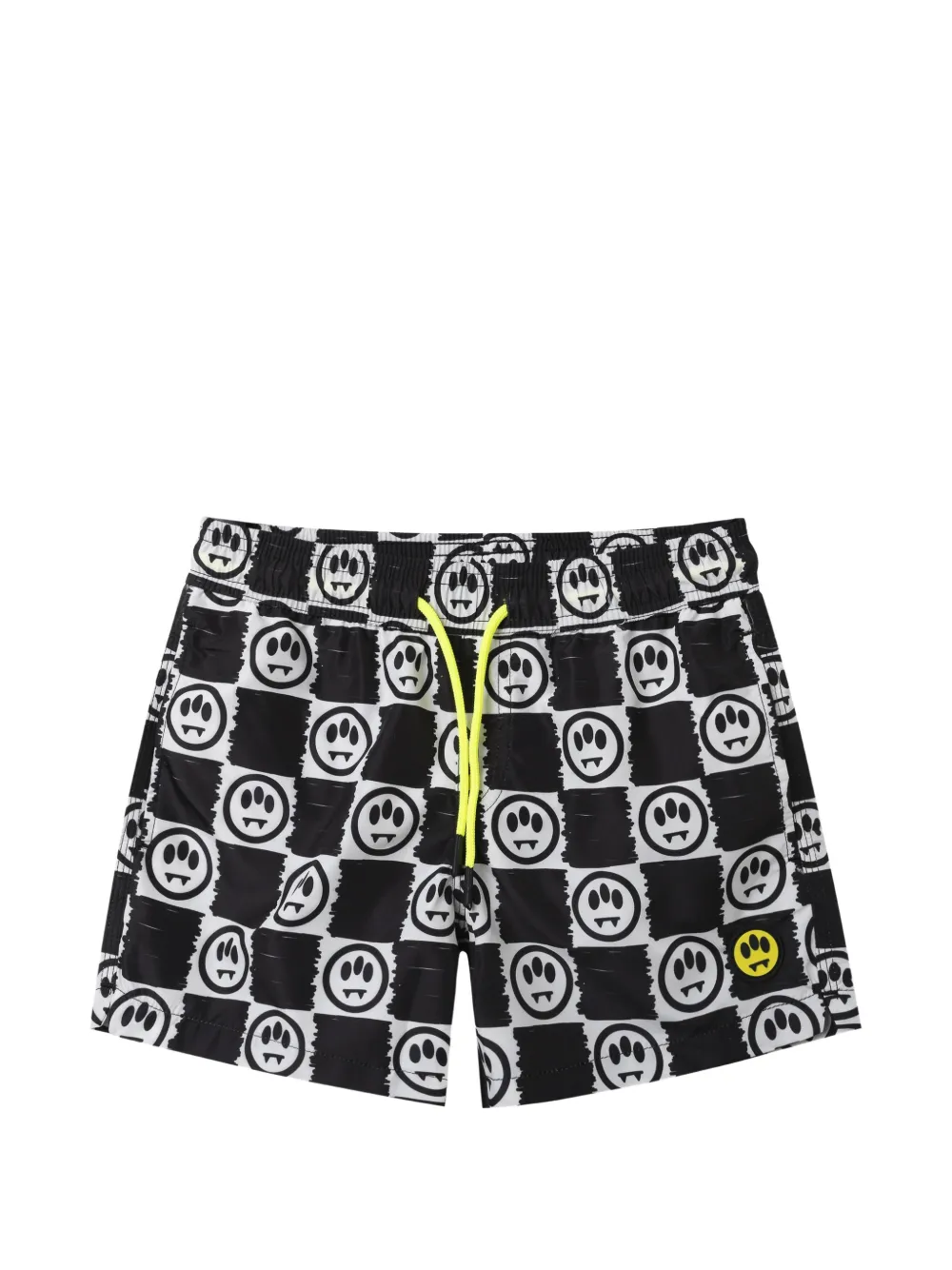 Barrow kids checkerboard-print smiley-face swim shorts - Nero