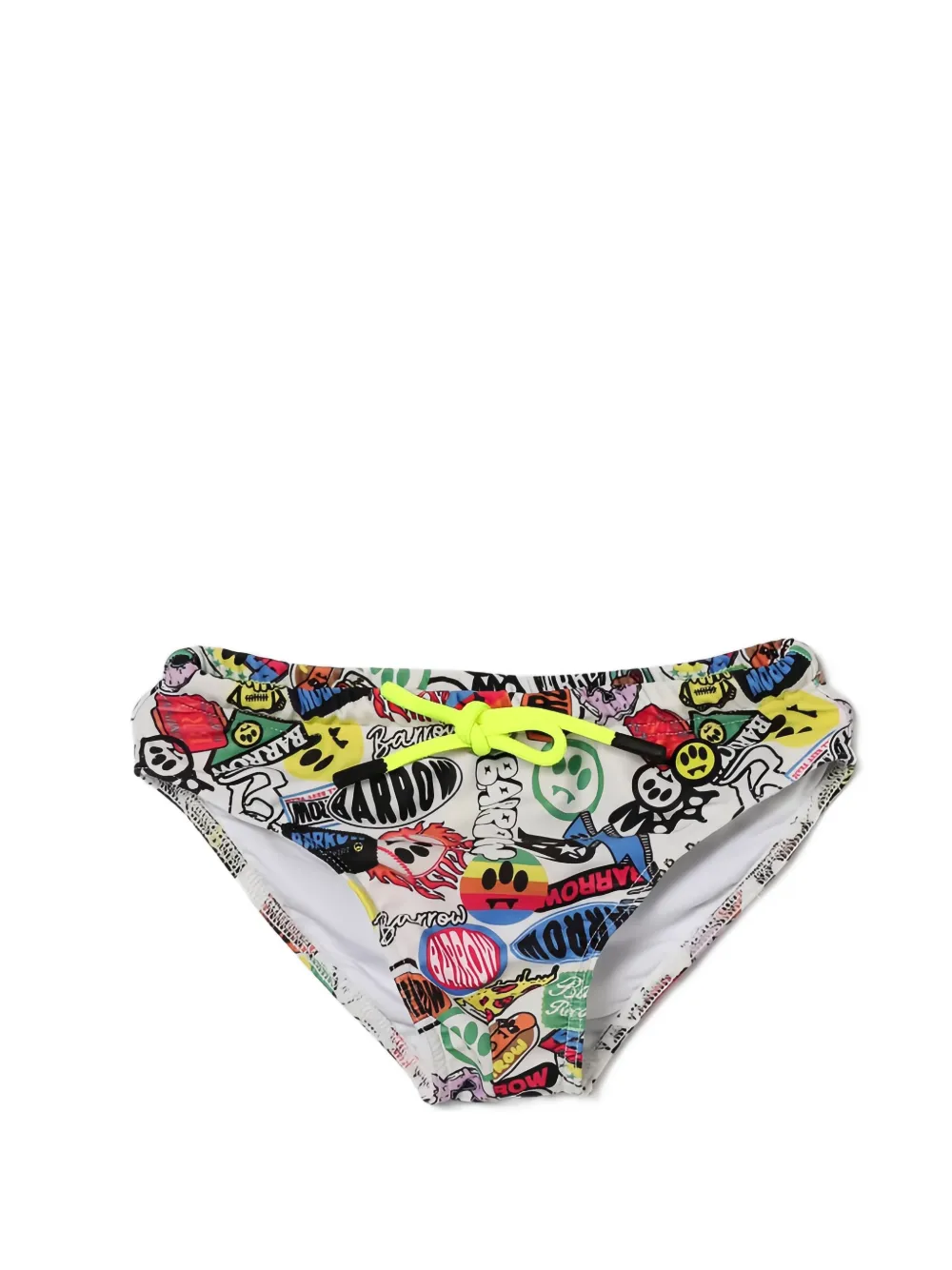 Barrow kids drawstring graphic swim briefs - Bianco