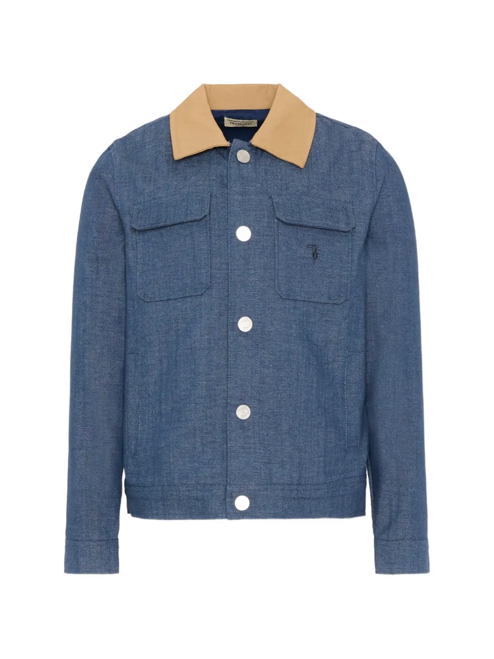 TRUSSARDI JUNIOR appliqué collared jacket - Blu