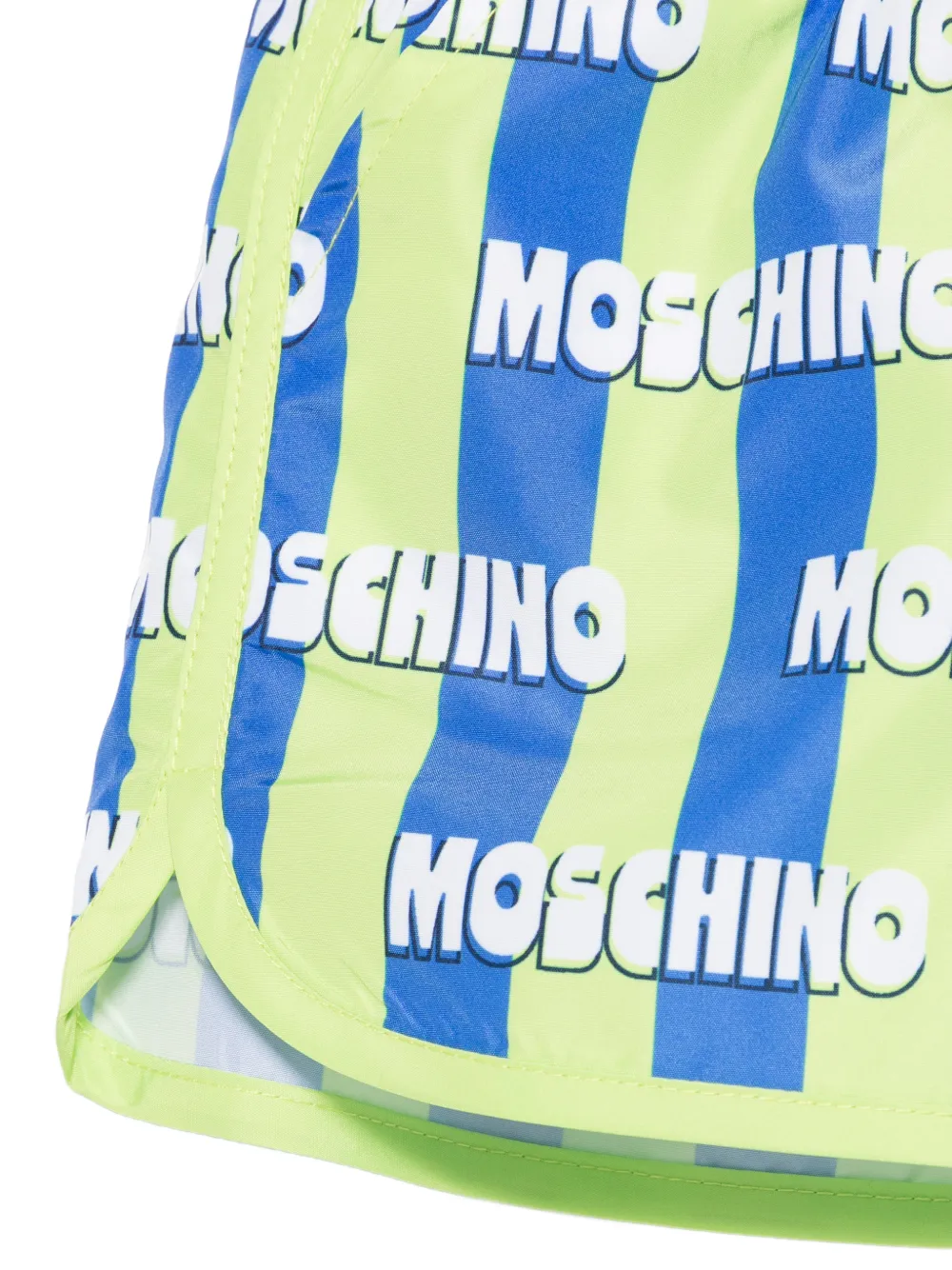 Moschino Kids Gestreepte zwembroek met logo - Groen