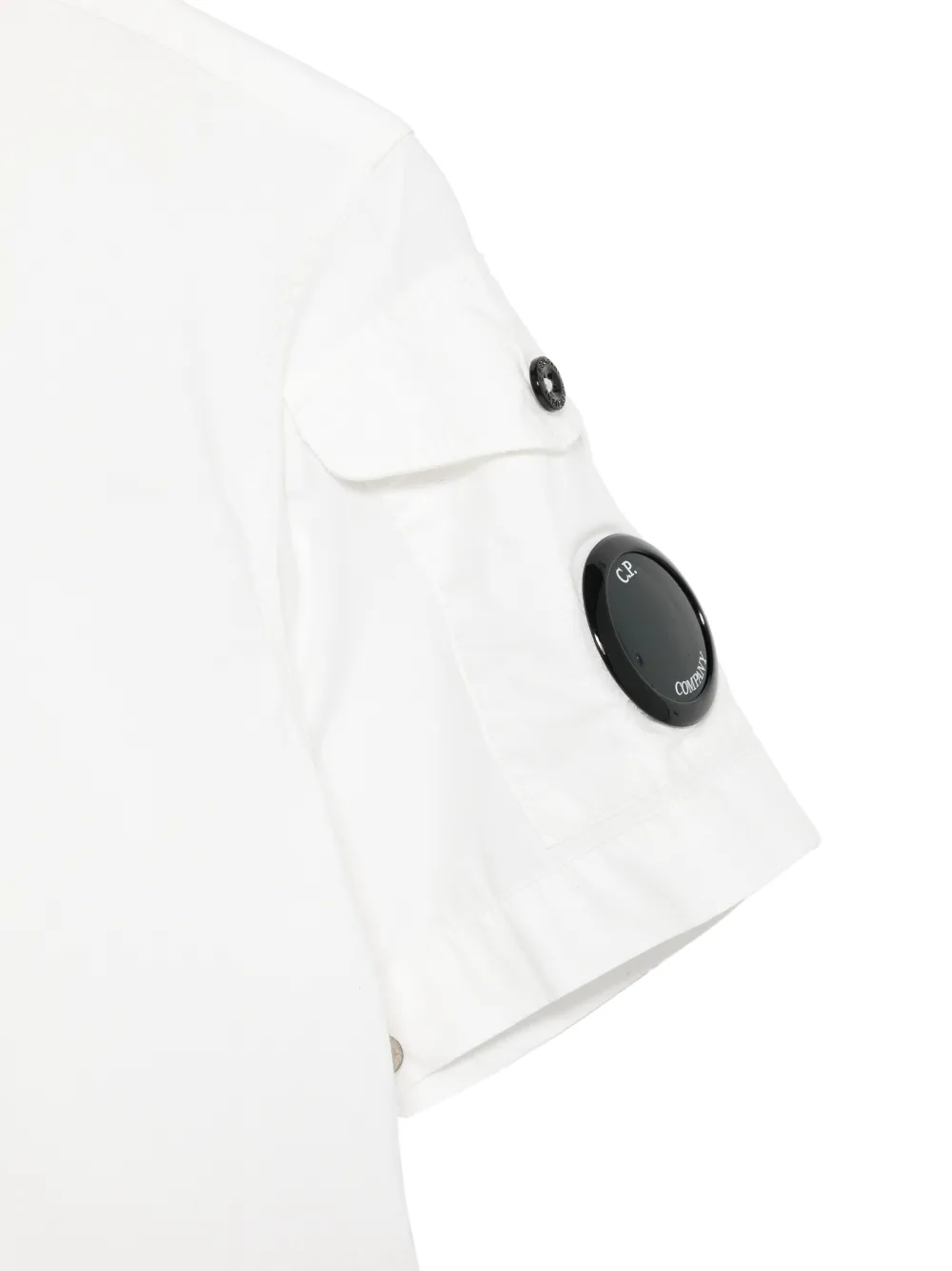  C.p. Company Kids Logo-patch Shirt - White 