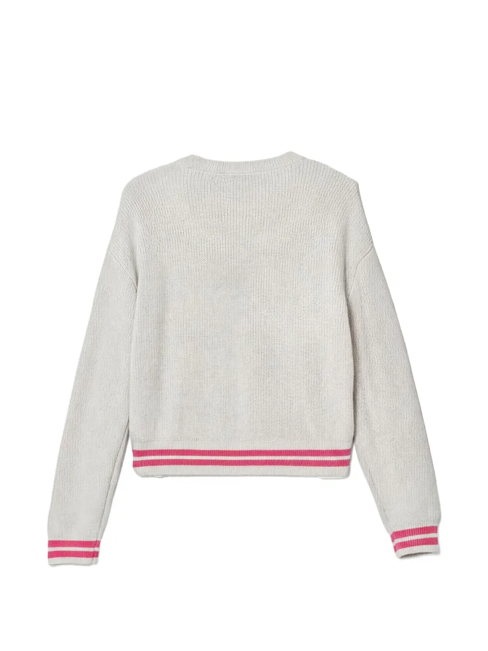 guess kids Trui met geborduurd logo en gestreepte afwerking Wit
