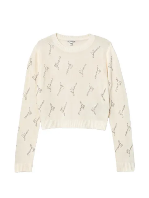 guess kids logo-pattern sweater
