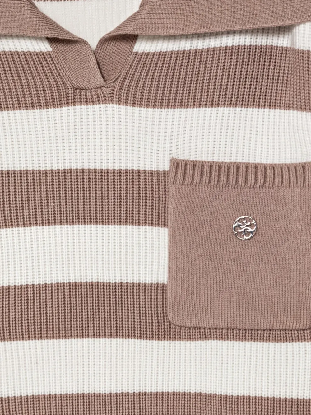 guess kids Gestreepte trui met polokraag Beige