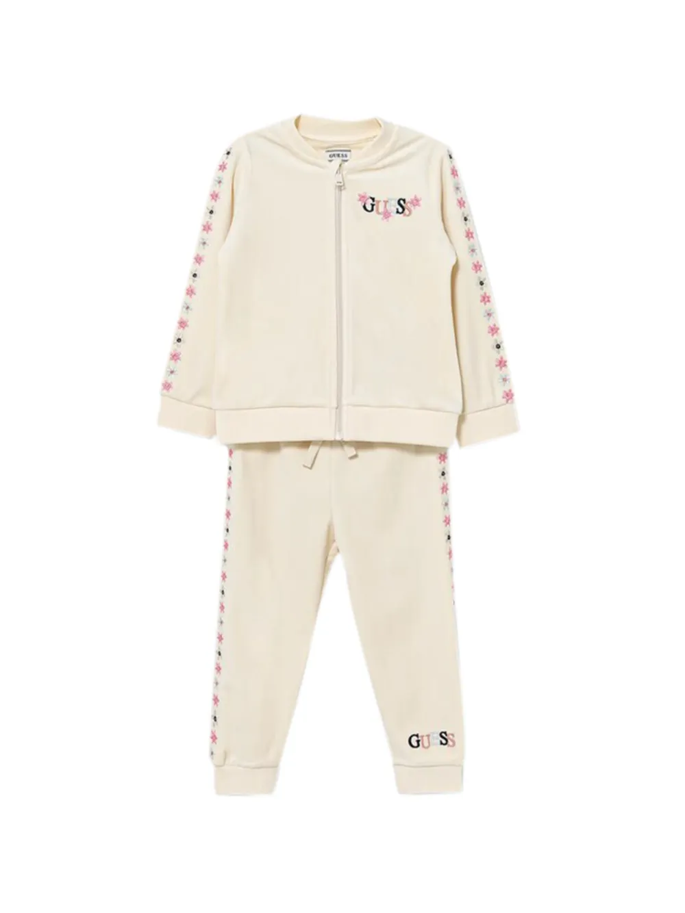 guess kids zip floral tracksuit - Toni neutri