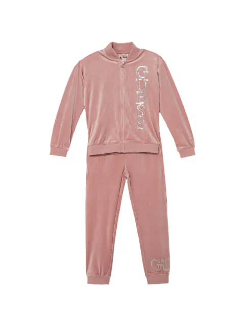 guess kids Samt-Jogginganzug mit Logo