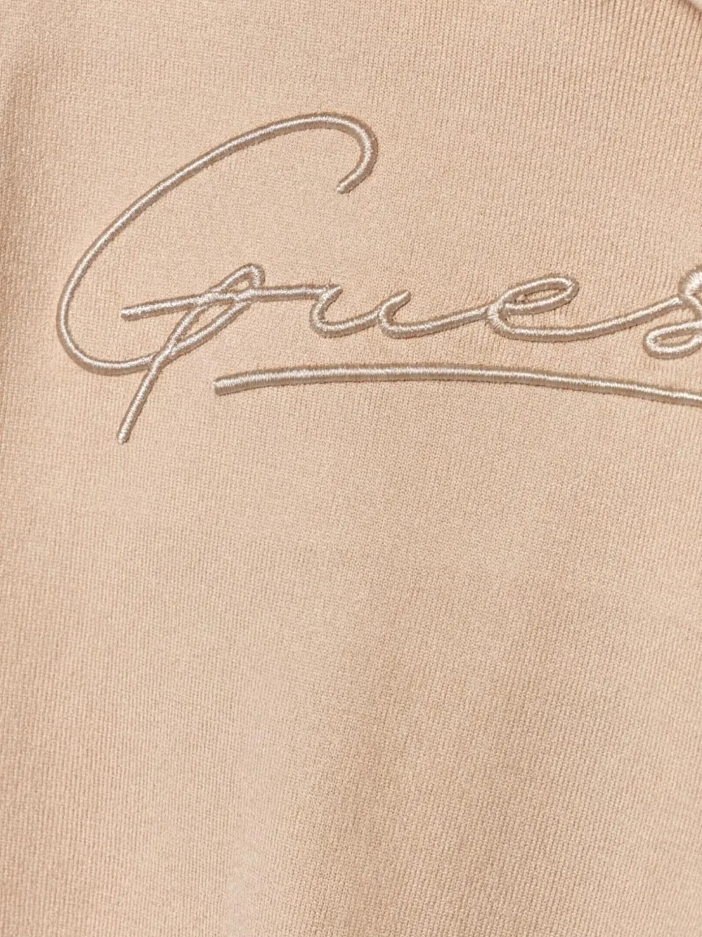 guess kids Hoodie met geborduurd logo Beige