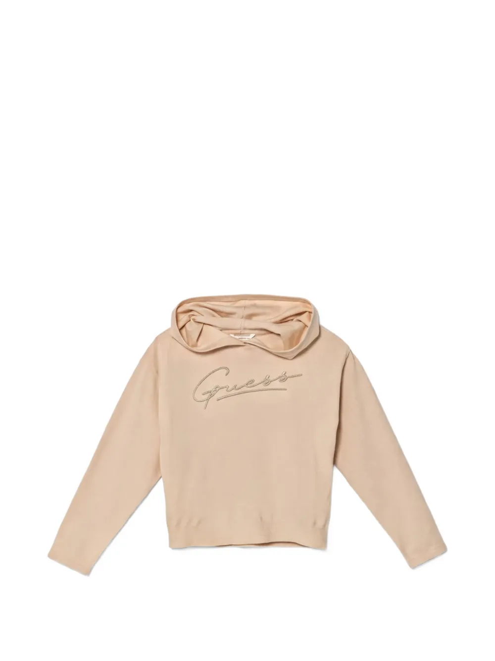 guess kids logo-embroidered hoodie - Toni neutri