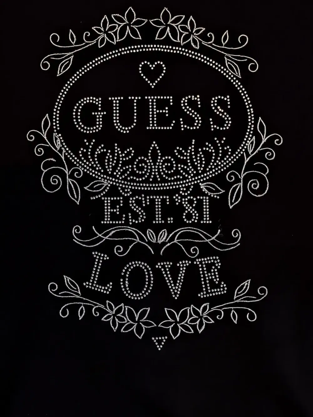 guess kids rhinestone-embellished hoodie Zwart