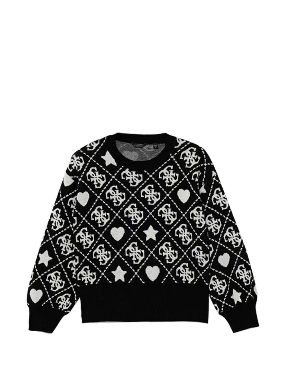 guess kids patterned-jacquard jumper - Nero