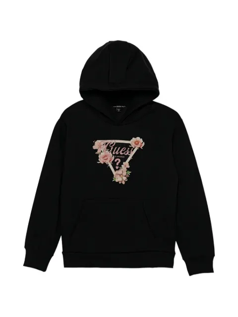 guess kids floral-print hoodie