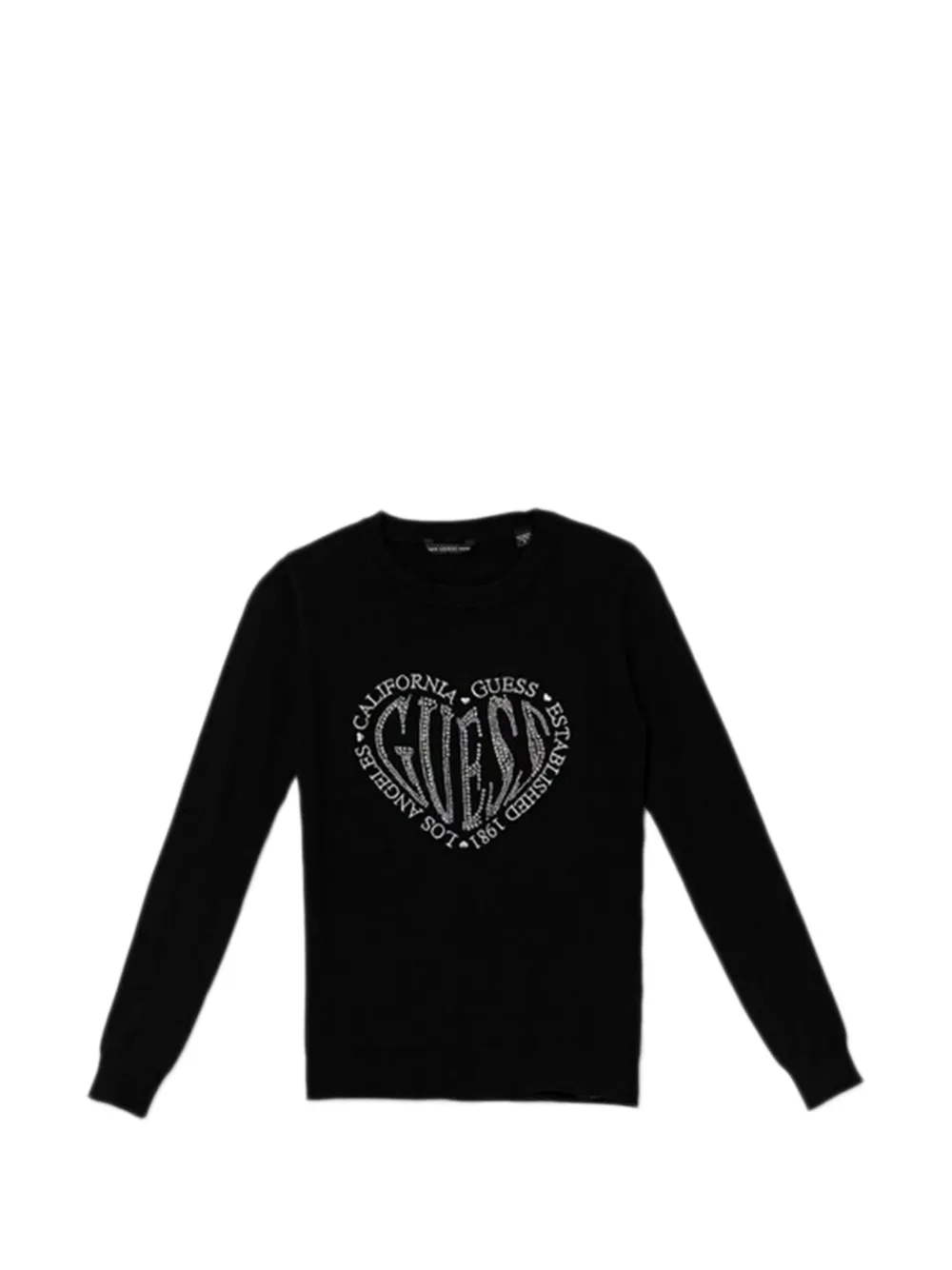 guess kids rhinestone sweatshirt - Black