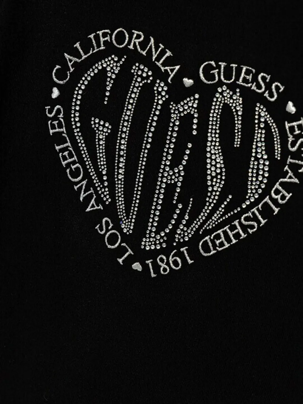 guess kids Sweater met logo van stras Zwart