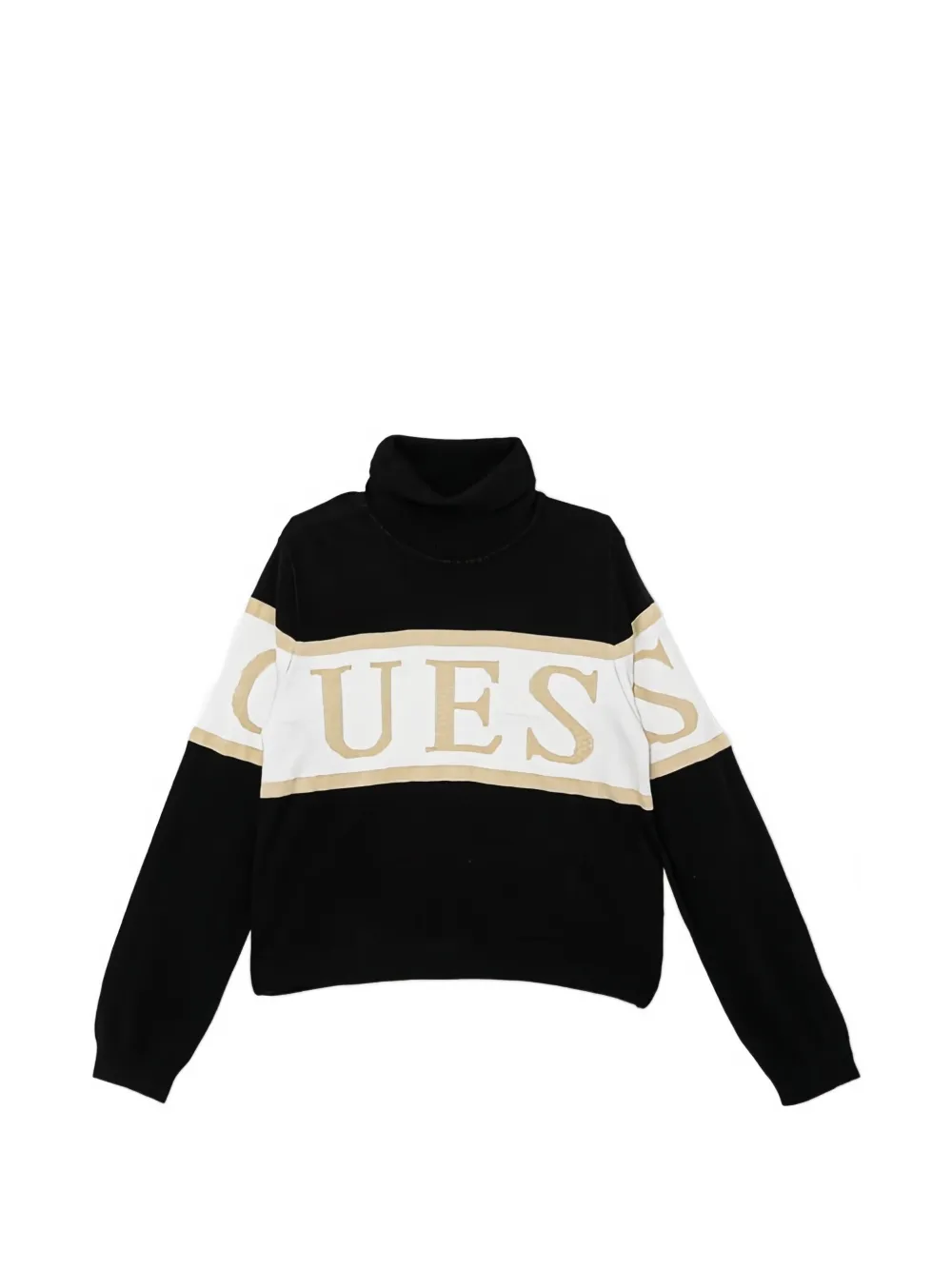 guess kids logo roll-neck sweater - Nero