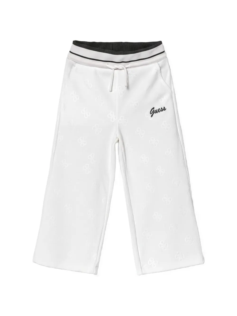 guess kids logo drawstring track pants - Bianco