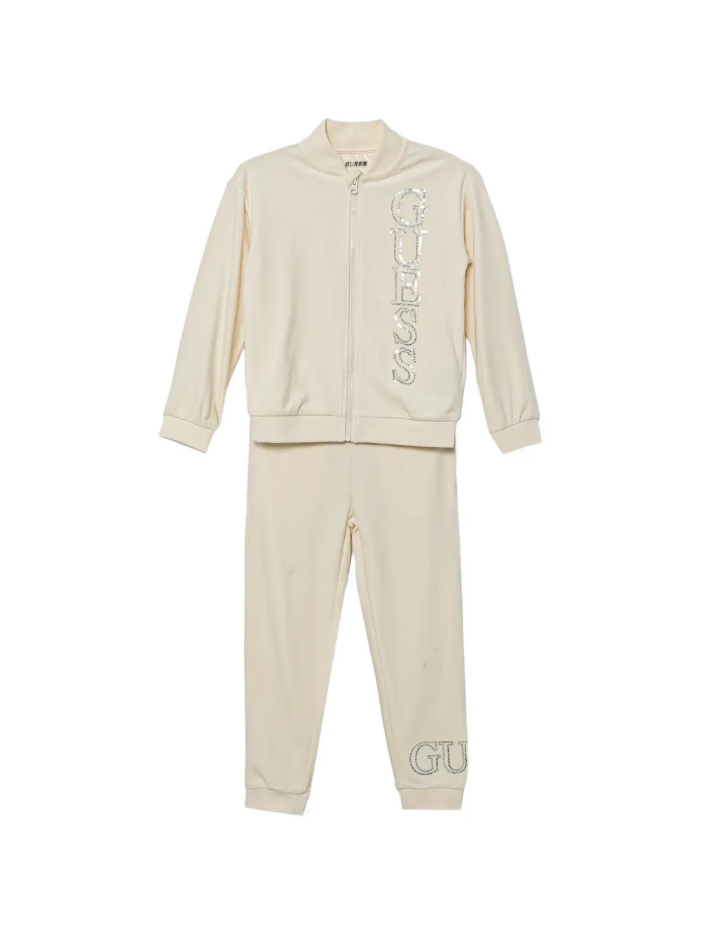 guess kids sequin-logo velour tracksuit set - Toni neutri