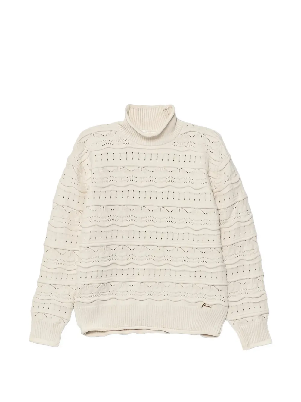 guess kids roll-neck open-knit jumper - Toni neutri