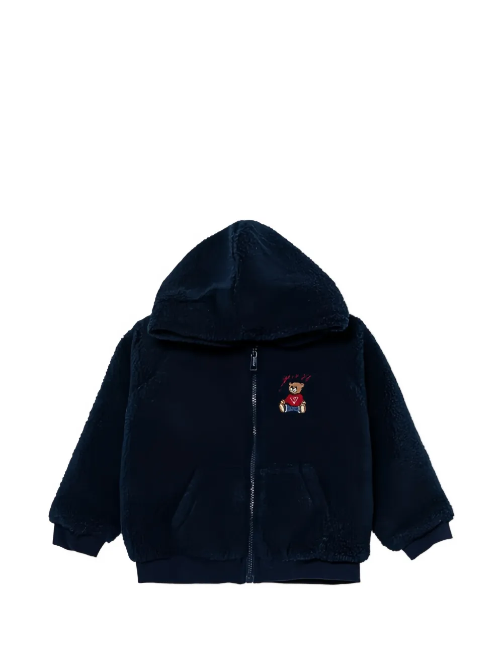 guess kids teddy-embroidered jacket - Blau
