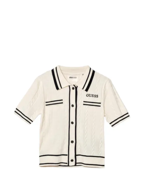 guess kids cable-knit striped shirt