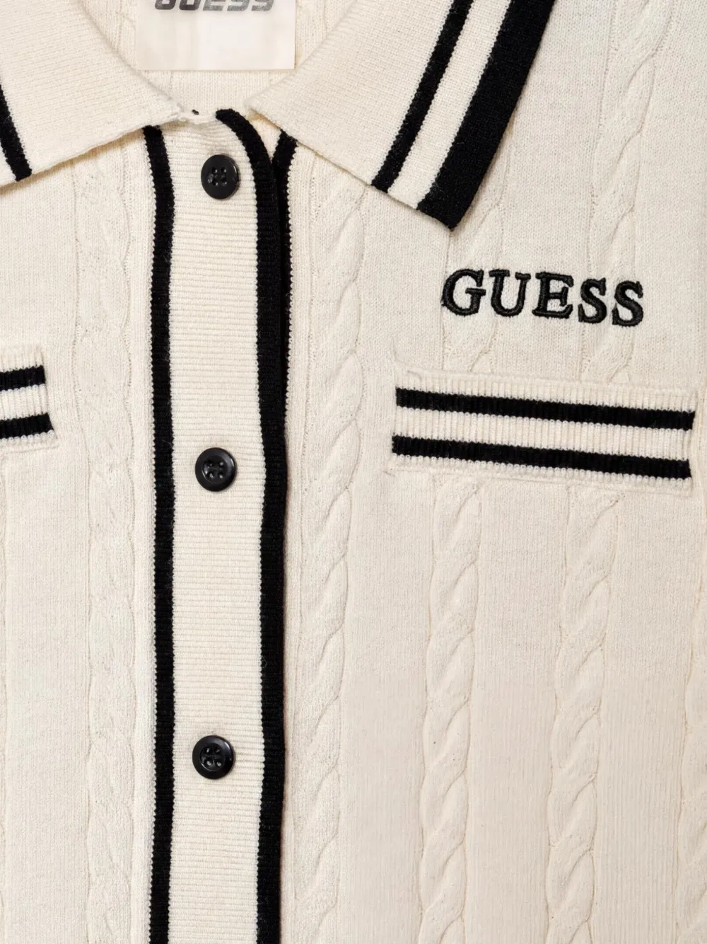 guess kids Kabelgebreide gestreepte top Beige