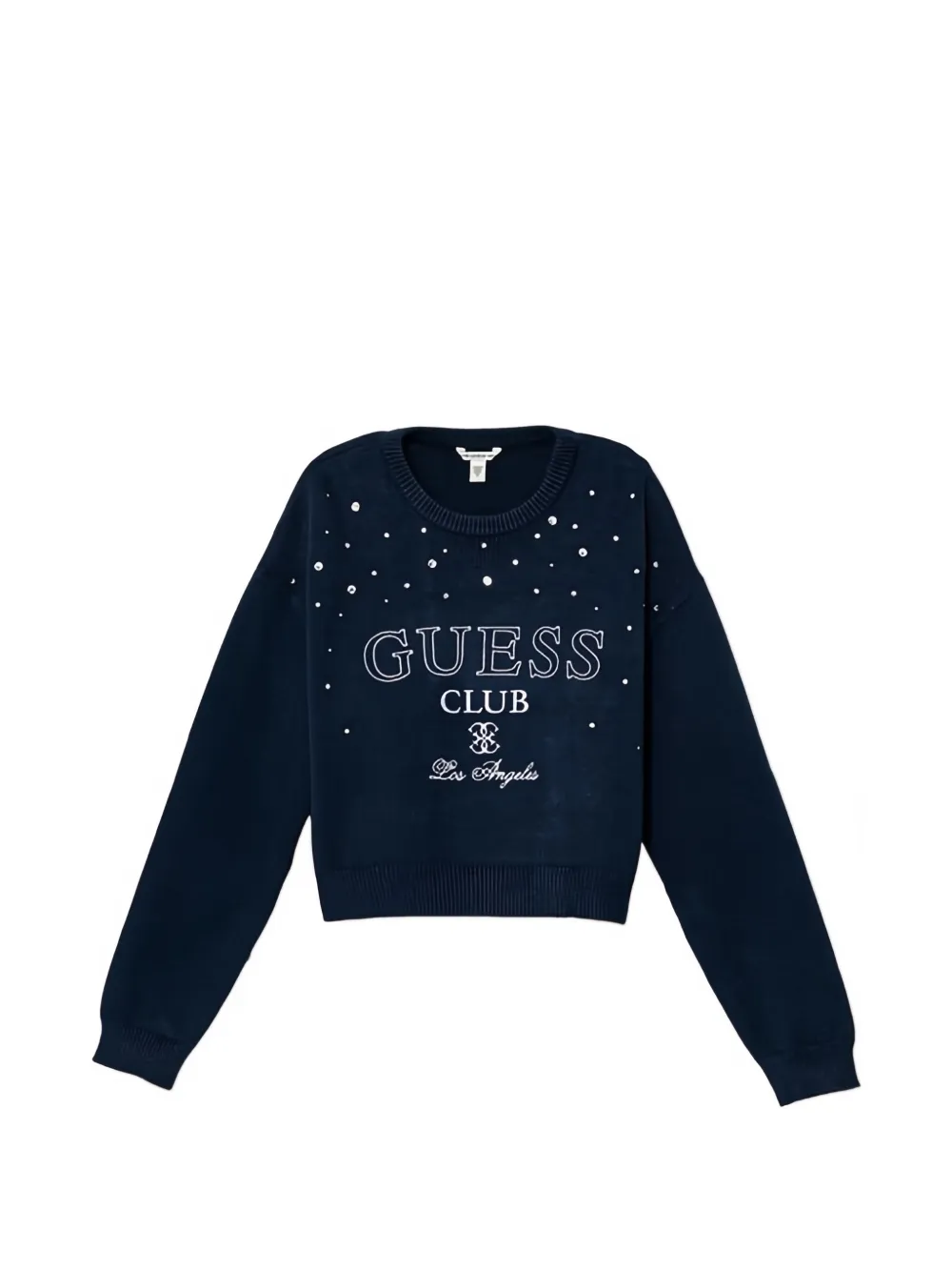 guess kids rhinestone crew-neck sweater - Blu