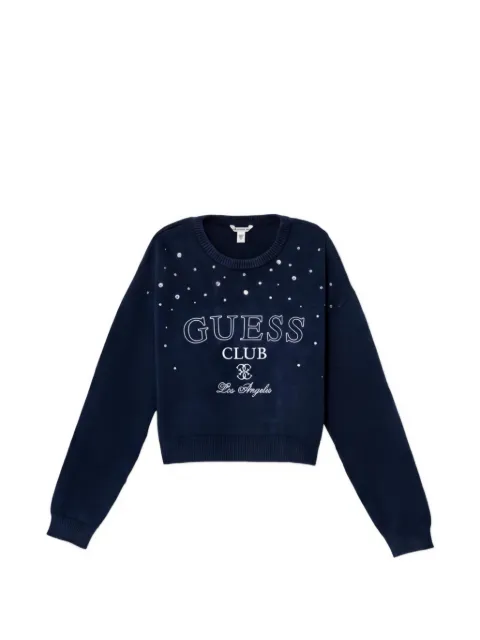 guess kids 라인스톤 크루 넥 스웨터