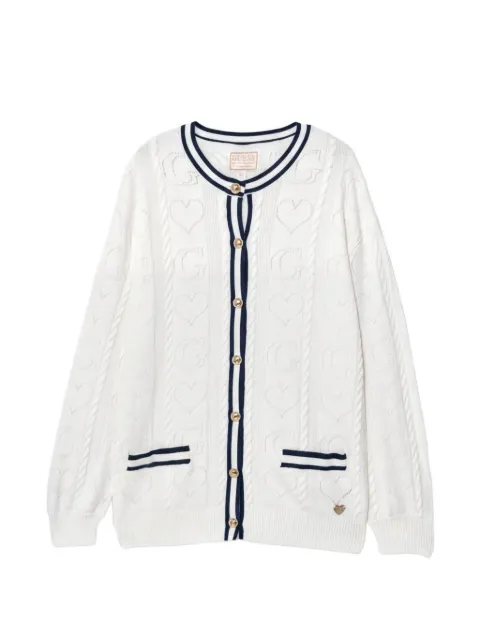 guess kids cable-knit cardigan