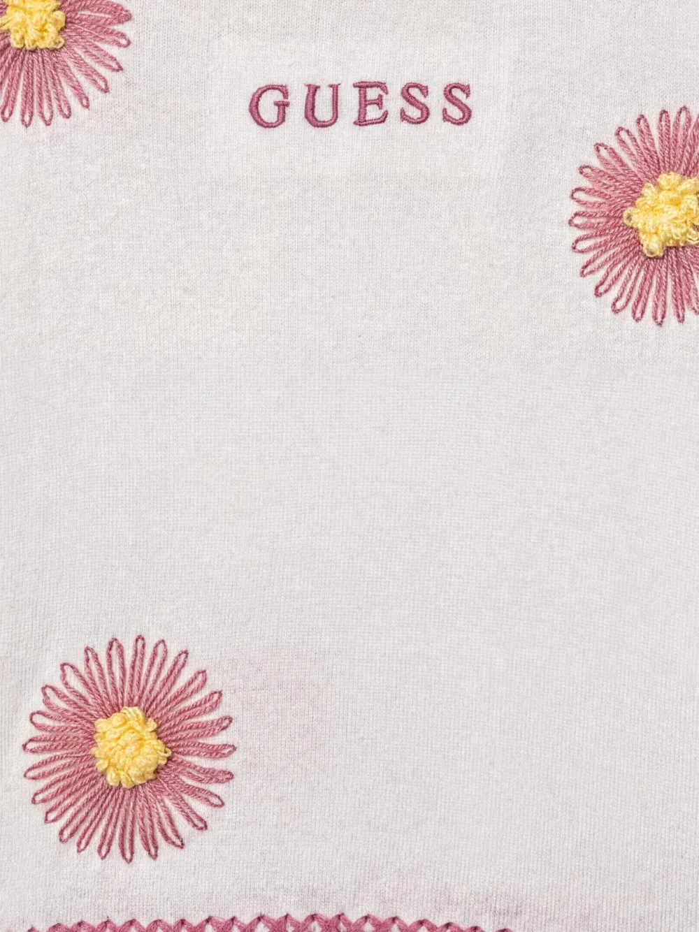 guess kids floral-appliqué crew-neck sweater Wit