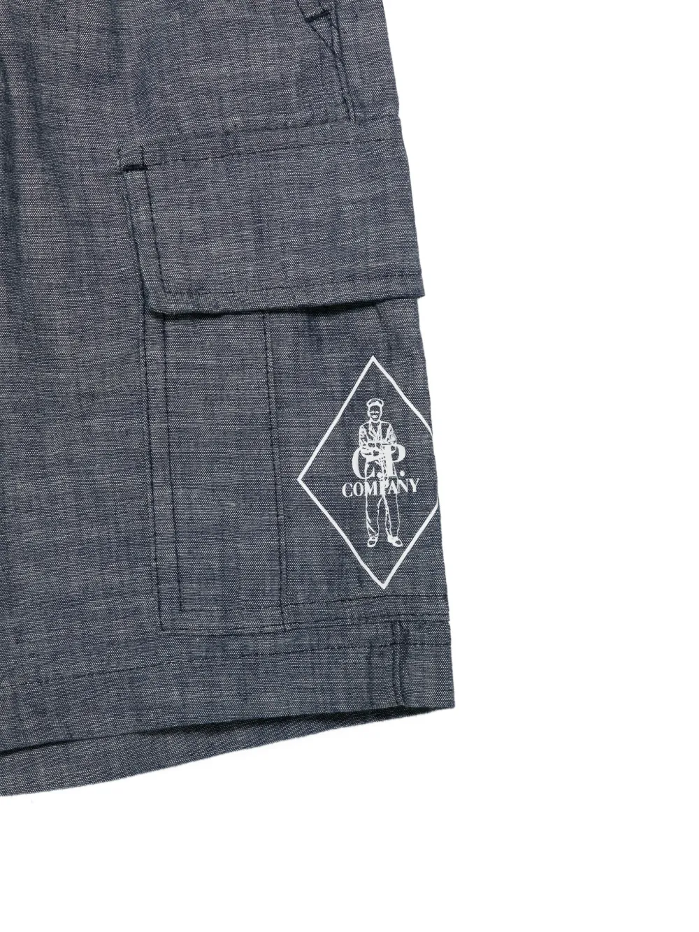 C.P. Company Kids Cargo shorts met logo Blauw