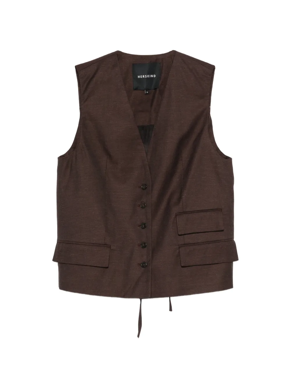 HERSKIND Samos button-up waistcoat - Brown