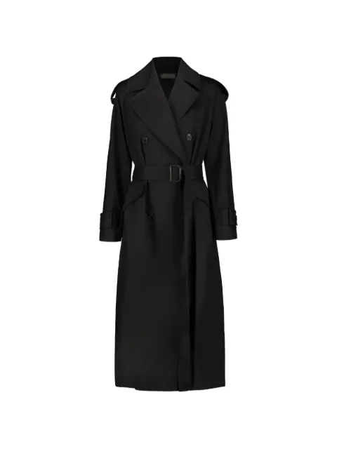 DRHOPE double-breasted belted trench coat