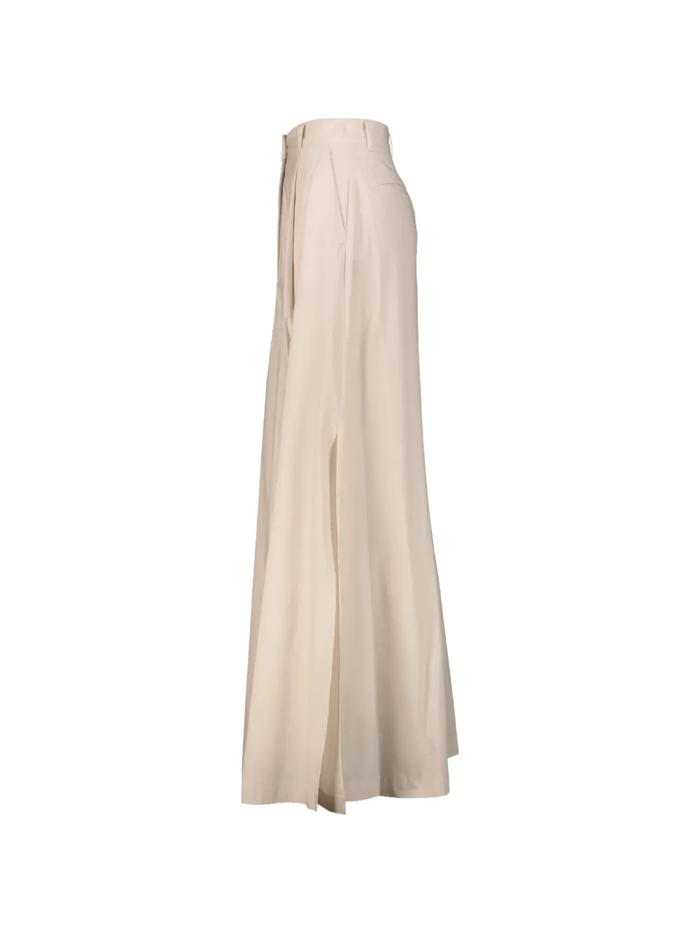  Thelatest Slit-detail Cotton Midi Skirt - Neutrals 
