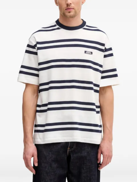 GUESS USA horizontal-stripe logo-patch T-shirt