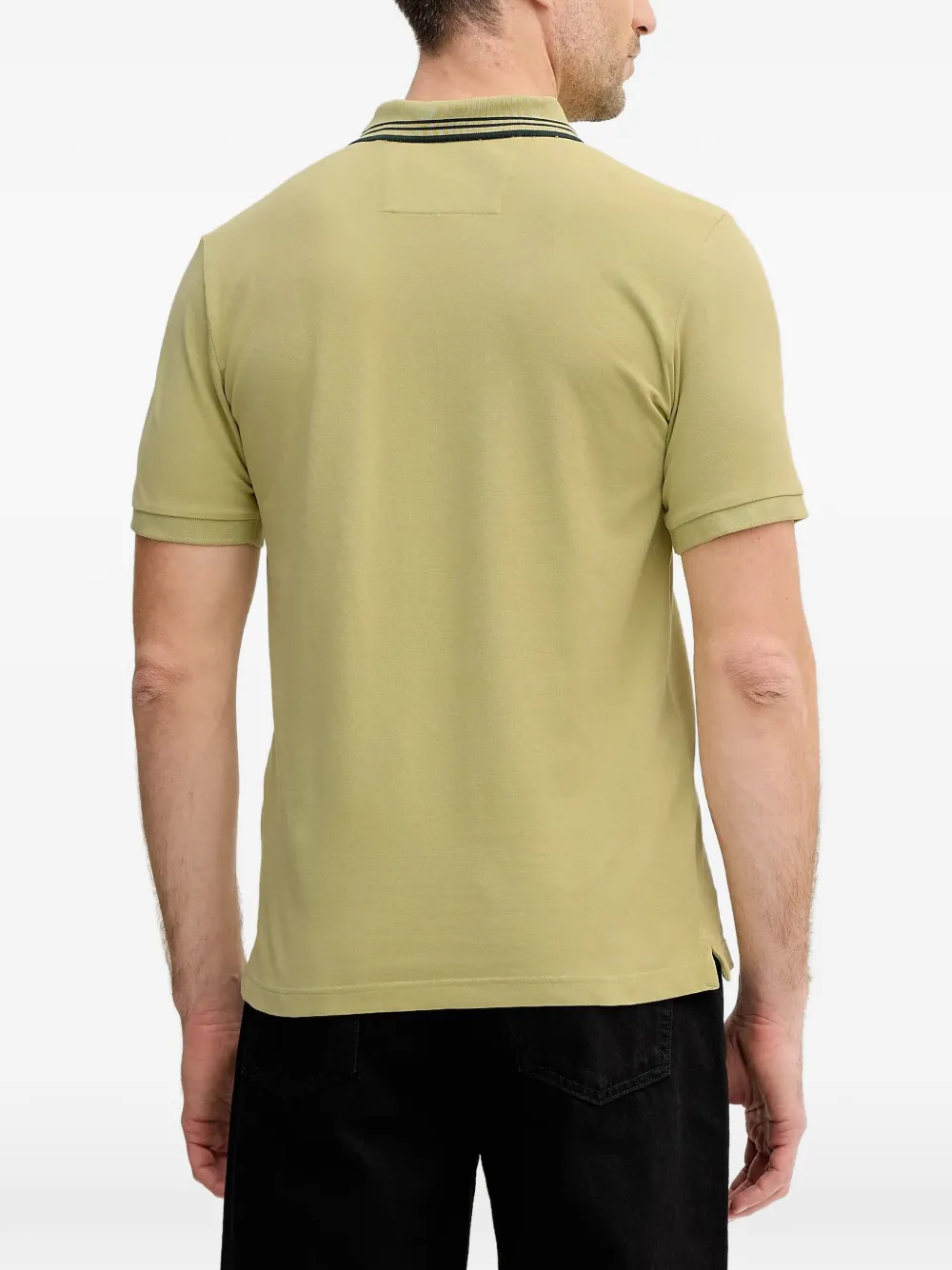 GUESS USA striped collar polo shirt Groen