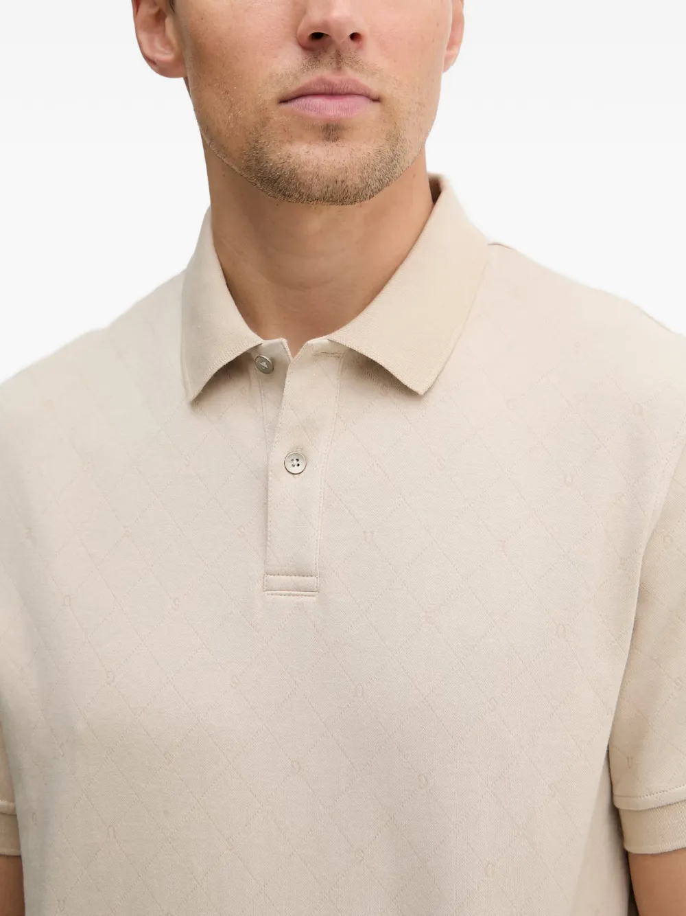 GUESS USA Poloshirt van gerecycled polyester Beige