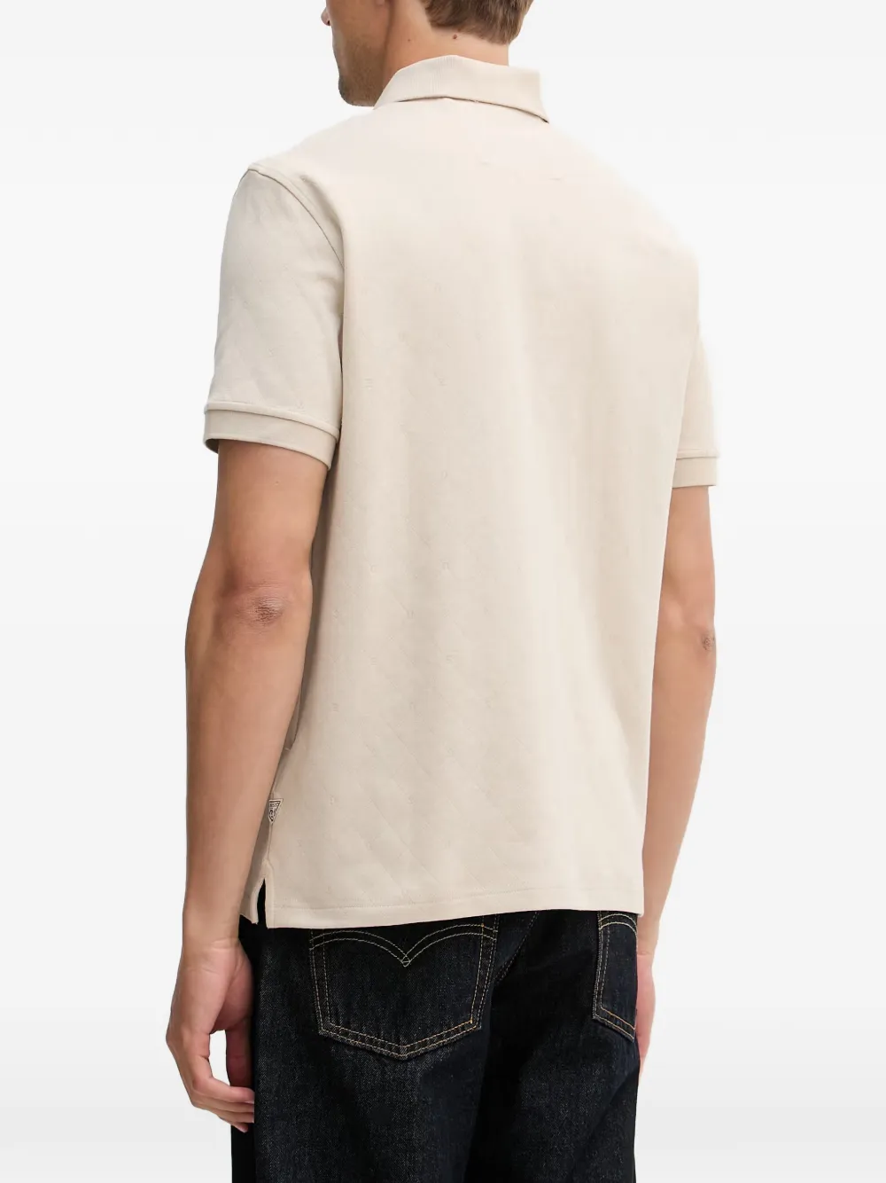 GUESS USA Poloshirt van gerecycled polyester Beige