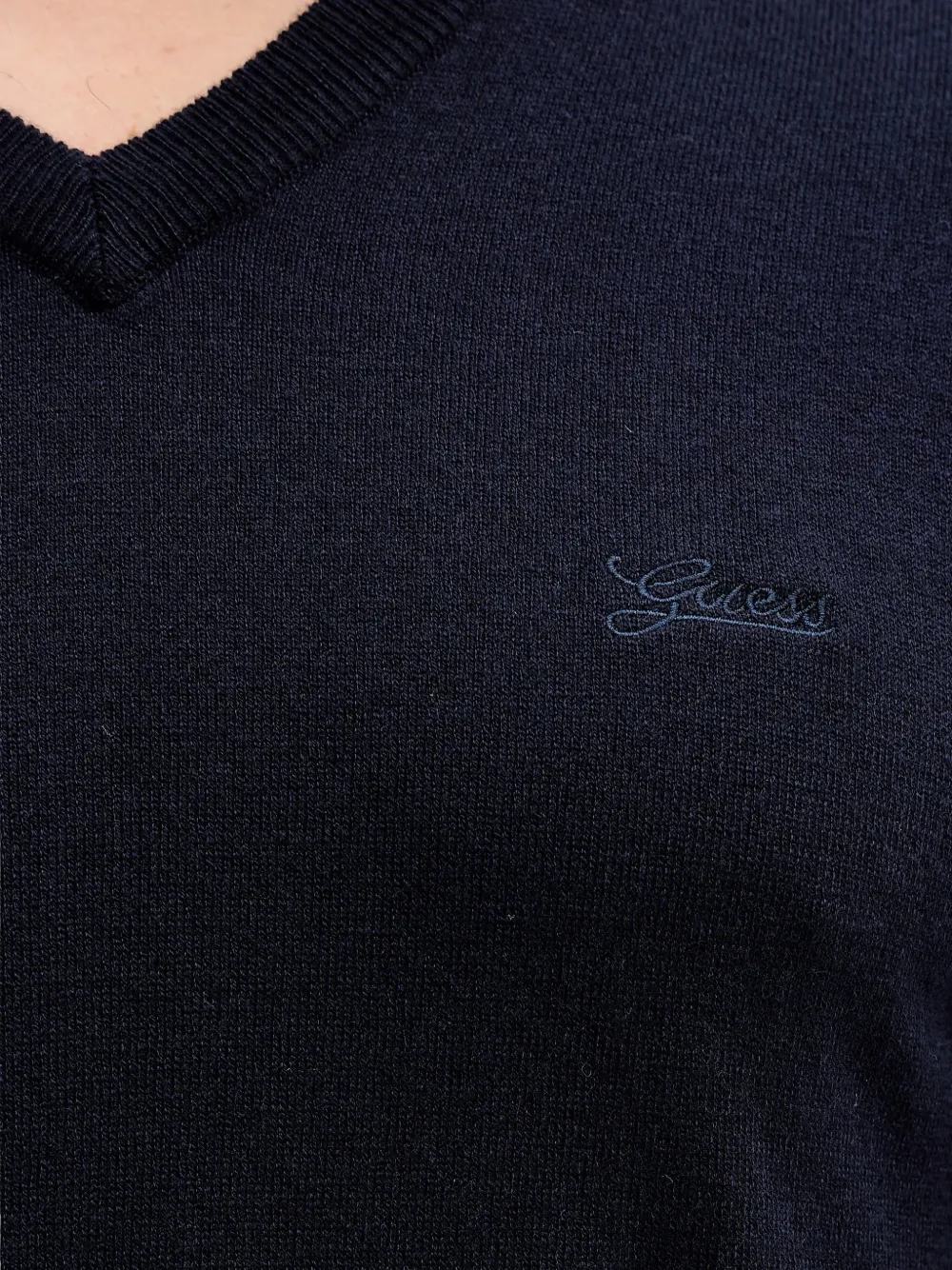 GUESS USA Daren trui met geborduurd logo en V-hals Blauw