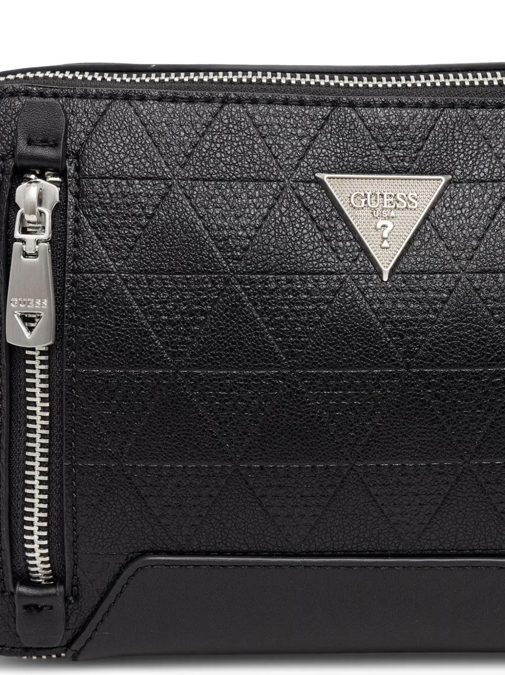 GUESS USA Medium Torino messengertas met driehoekig logo Zwart