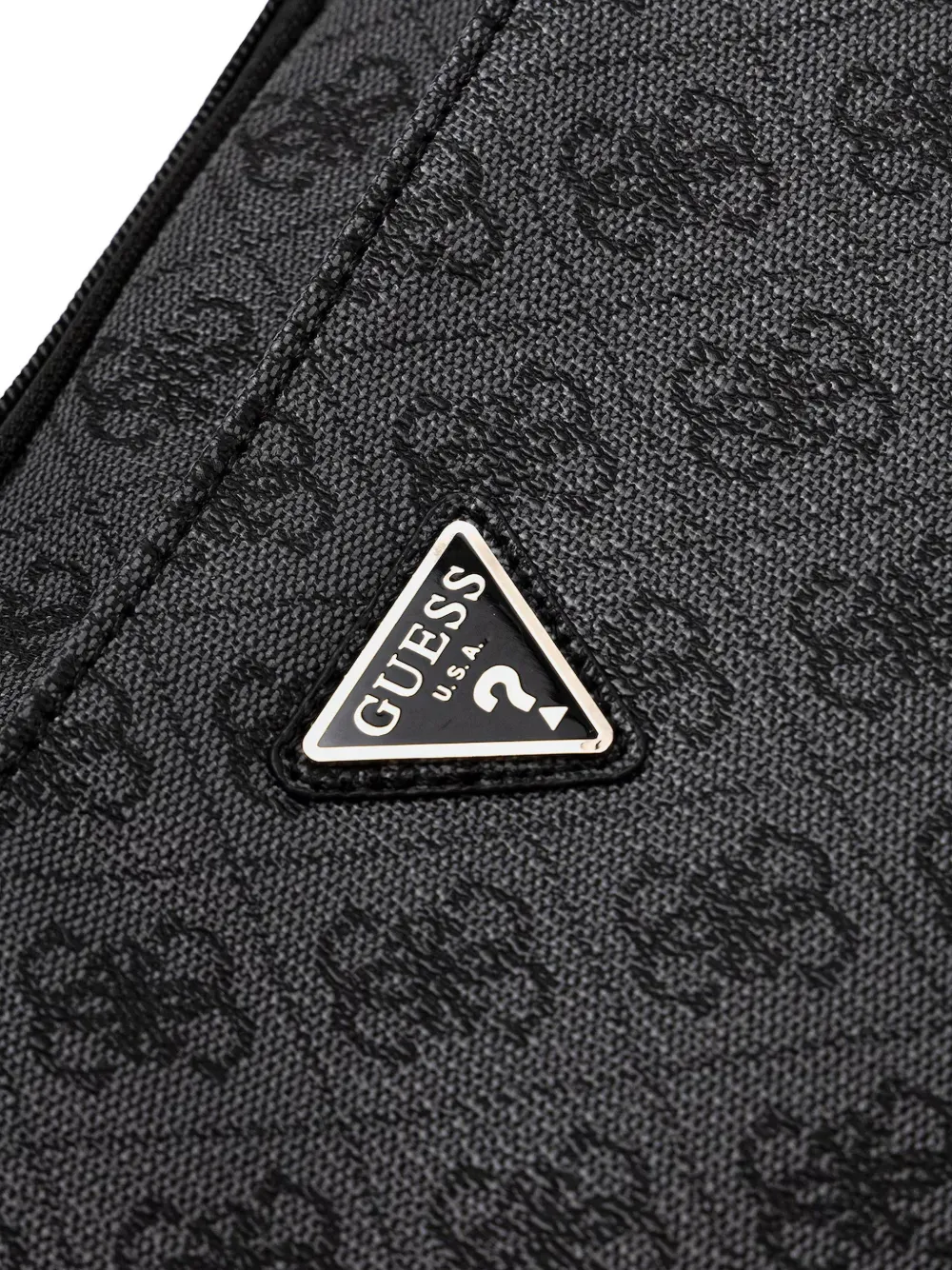 GUESS USA Laptoptas met monogramprint en logoplakkaat Grijs