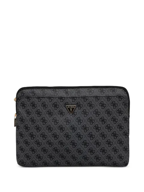 GUESS USA monogram-print logo-plaque laptop bag